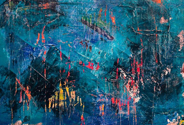 abstract schilderij blauw